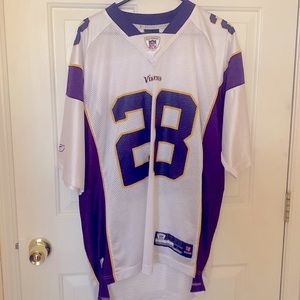 Adrian Peterson #28 White Vikings Reebok Jersey